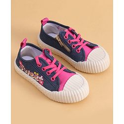 Cute Walk by Babyhug Lace Up Closure Casual Shoes with Sequin Applique - Fuchsia
