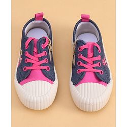 Cute Walk by Babyhug Lace Up Closure Casual Shoes with Sequin Applique - Fuchsia