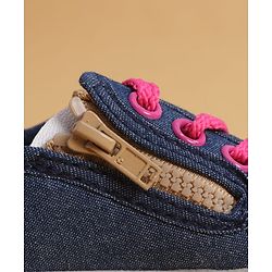 Cute Walk by Babyhug Lace Up Closure Casual Shoes with Sequin Applique - Fuchsia