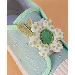 Cute Walk by Babyhug Slip on Casual Shoes with Floral Applique - Light Green