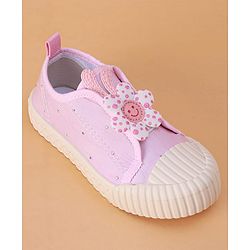 Cute Walk by Babyhug Slip on Casual Shoes with Floral Applique - Light Green