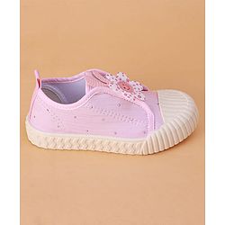 Cute Walk by Babyhug Slip on Casual Shoes with Floral Applique - Light Green