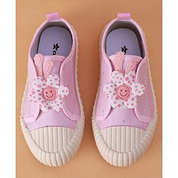Cute Walk by Babyhug Slip on Casual Shoes with Floral Applique - Light Green