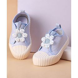 Cute Walk by Babyhug Slip on Casual Shoes with Floral Applique - Light Green