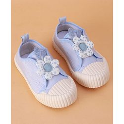 Cute Walk by Babyhug Slip on Casual Shoes with Floral Applique - Light Green