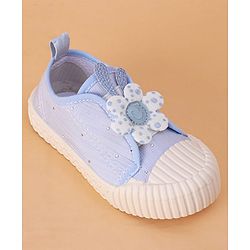 Cute Walk by Babyhug Slip on Casual Shoes with Floral Applique - Light Green
