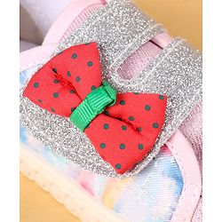 Cute Walk by Babyhug Casual Shoes with Velcro Closure & Bow Applique - Green & Orange