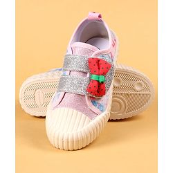 Cute Walk by Babyhug Casual Shoes with Velcro Closure & Bow Applique - Green & Orange
