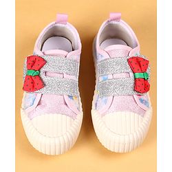 Cute Walk by Babyhug Casual Shoes with Velcro Closure & Bow Applique - Green & Orange