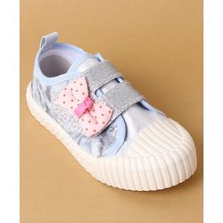 Cute Walk by Babyhug Casual Shoes with Velcro Closure & Bow Applique - Green & Orange