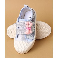 Cute Walk by Babyhug Casual Shoes with Velcro Closure & Bow Applique - Green & Orange