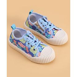 Cute Walk by Babyhug Lace up Closure Casual Shoes with Floral Print - Blue