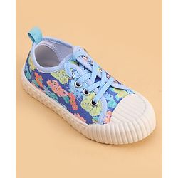 Cute Walk by Babyhug Lace up Closure Casual Shoes with Floral Print - Blue