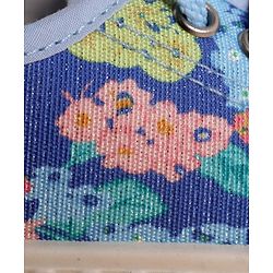 Cute Walk by Babyhug Lace up Closure Casual Shoes with Floral Print - Blue