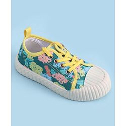 Cute Walk by Babyhug Lace up Closure Casual Shoes with Floral Print - Blue