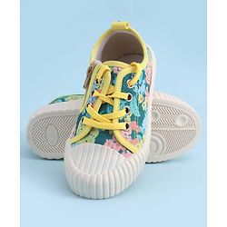 Cute Walk by Babyhug Lace up Closure Casual Shoes with Floral Print - Blue