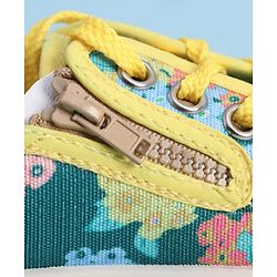 Cute Walk by Babyhug Lace up Closure Casual Shoes with Floral Print - Blue