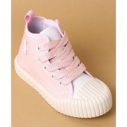 Cute Walk by Babyhug Lace Up Casual Shoes - Pink