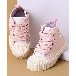 Cute Walk by Babyhug Lace Up Casual Shoes - Pink