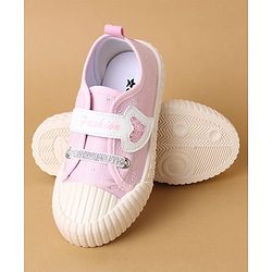 Cute Walk by Babyhug Velcro Closure Casual Shoes with Heart Sequin Detailing - Light Yellow