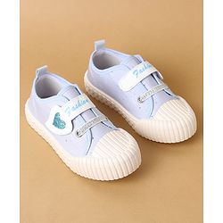 Cute Walk by Babyhug Velcro Closure Casual Shoes with Heart Sequin Detailing - Light Yellow