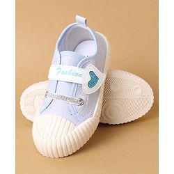 Cute Walk by Babyhug Velcro Closure Casual Shoes with Heart Sequin Detailing - Light Yellow