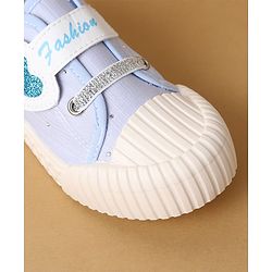 Cute Walk by Babyhug Velcro Closure Casual Shoes with Heart Sequin Detailing - Light Yellow