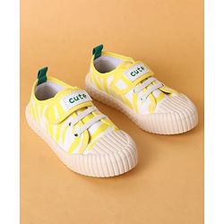 Cute Walk by Babyhug Velcro Closure Casual Shoes With Text Print - Yellow