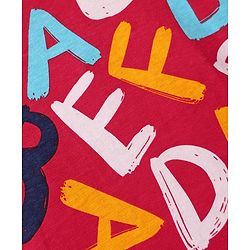 Babyhug 100% Cotton Knit Half Sleeves Co-ords Shorts Night Suit with Alphabet Print - Red