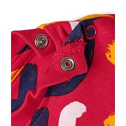 Babyhug 100% Cotton Knit Half Sleeves Co-ords Shorts Night Suit with Alphabet Print - Red