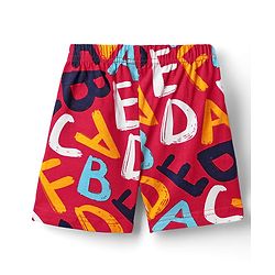 Babyhug 100% Cotton Knit Half Sleeves Co-ords Shorts Night Suit with Alphabet Print - Red