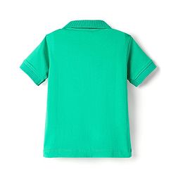 Babyhug 100% Cotton Knit Half Sleeves Animal Print Polo T-Shirt & Short Set - Green & Brown