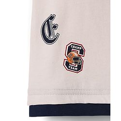 Babyhug Cotton Knit Half Sleeves T-Shirt & Shorts Set with Sports Theme Print & Patch Detailing - White & Blue