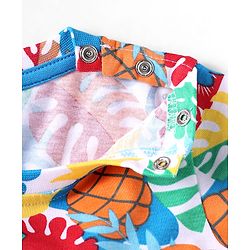 Babyhug Single Jersey Knit Half Sleeves T-Shirt & Shorts Set Toucan Print- White & Blue
