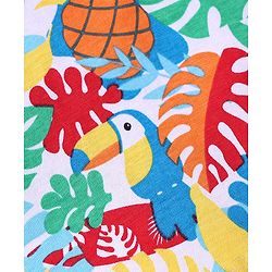 Babyhug Single Jersey Knit Half Sleeves T-Shirt & Shorts Set Toucan Print- White & Blue