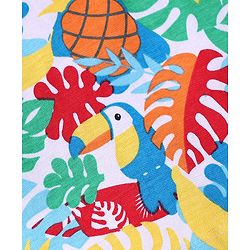 Babyhug Single Jersey Knit Half Sleeves T-Shirt & Shorts Set Toucan Print- White & Blue