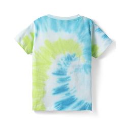 Babyhug Single Jersey Knit Half Sleeves Tie & Dye T-Shirt & Shorts Set with Tropical Theme Print - Light Blue