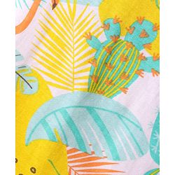 Babyhug Cotton Knit Half Sleeves Shorts Night Suit With Tropical Print - Multicolor