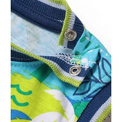Babyhug Single Jersey Knit Sleeveless Tank T-Shirt & Shorts Set with Tropical Theme Print - Navy Blue