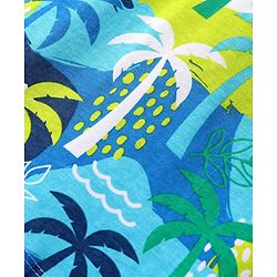Babyhug Single Jersey Knit Sleeveless Tank T-Shirt & Shorts Set with Tropical Theme Print - Navy Blue