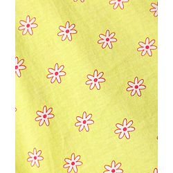 Babyhug 100% Cotton Single Jersey Knit Sleeveless Sando & Shorts Set With Floral & Polka Dots Print - Yellow & Pink