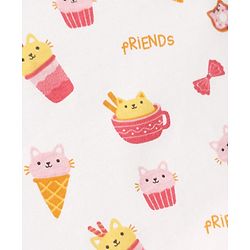 Babyhug 100% Cotton Knit Sleeveless Sando Vest & Shorts Set With Ice Cream Print - White & Pink
