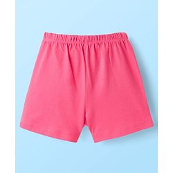 Babyhug 100% Cotton Knit Sleeveless Sando Vest & Shorts Set With Ice Cream Print - White & Pink