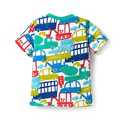 Babyhug Cotton Knit Half Sleeves Co-ords Night Suit with Vehicle Print - Light Green