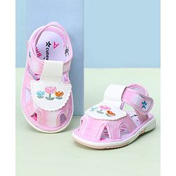 Cute Walk by Babyhug Sandals With Velcro Closure Floral Print - Pink