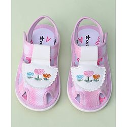 Cute Walk by Babyhug Sandals With Velcro Closure Floral Print - Pink
