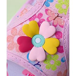 Cute Walk by Babyhug Sandals with Velcro Closure & Floral Applique - Blue