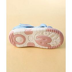 Cute Walk by Babyhug Printed Sandals With Velcro Closure & Floral Applique - Light Blue
