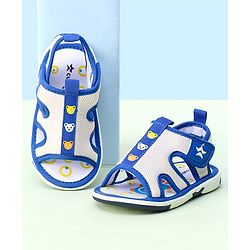 Cute Walk by Babyhug Animal Printed Sandals With Velcro Closure - Blue