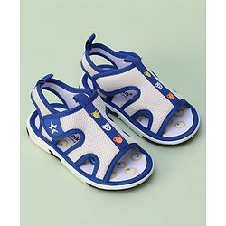 Cute Walk by Babyhug Animal Printed Sandals With Velcro Closure - Blue